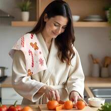 1 set/1 pièce/2 pièces Serviettes de cuisine et gants de vaisselle en forme d'homme en pain d'épices de Noël, convenant à la décoration intérieure des restaurants, cuisines et salles de bains, à la décoration de fête, aux cadeaux de vacances et pouvant également être offerts en cadeaux de Noël