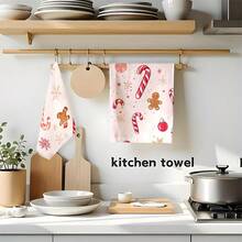 1 set/1 pièce/2 pièces Serviettes de cuisine et gants de vaisselle en forme d'homme en pain d'épices de Noël, convenant à la décoration intérieure des restaurants, cuisines et salles de bains, à la décoration de fête, aux cadeaux de vacances et pouvant également être offerts en cadeaux de Noël