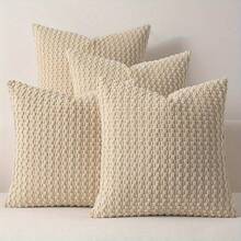 4 Soft Velvet Modern Double-Sided Design Sofa Pillowcases, Office Chair Backrest Pillowcases, Bedside Cushion Covers, And Machine-Washable Sofa And Bed Decorative Cushion Covers - Bộ bốn món màu cam và xanh lá cây - Xem 8