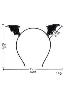 3 件万圣节蝙蝠发夹蝙蝠翅膀头带卡通蝙蝠耳朵头带发饰角色扮演服装黑色非常适合万圣节和圣诞节派对装饰