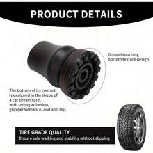 2pcs Rubber Walker Glides, Non-Slip Foot Pads, Universal Fit Walker Ski Slides For Easy Mobility Indoors And Outdoors, Durable, Wear-Resistant Walking Aid Accessories - Black - View 2