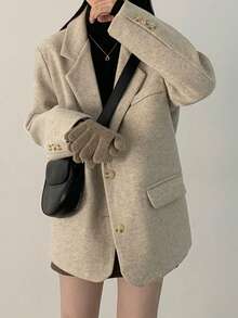 女式复古英伦风西装外套，冬季