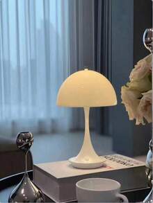 1 pieza Lámpara de seta inalámbrica con sensor táctil, 3 temperaturas de color y regulable, portátil, adecuada para decoración de habitaciones/comedor/exterior/camping/decoración del hogar - Lámpara de mesa inalámbrica tipo hongo - Ver 11