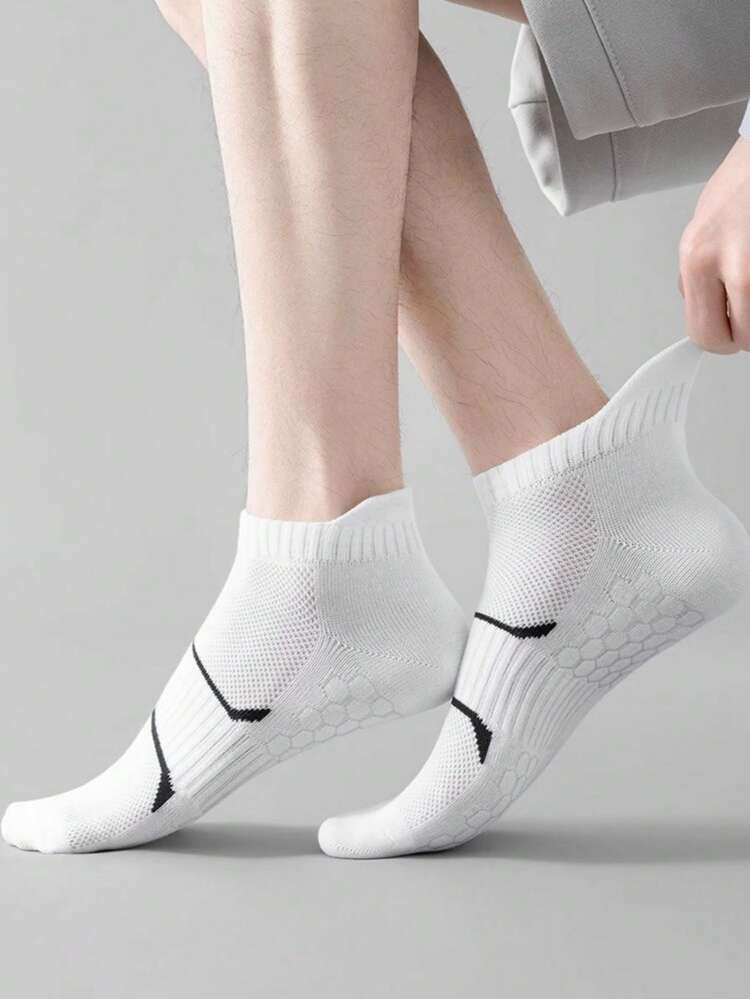 1/3/6/10 Pairs Men's Sports Socks, Comfortable Breathable Summer Thin Ankle Socks, Suitable For Outdoor Sports, Running, Fitness, Compression Socks, Fall - Black - View 7