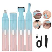 LARGNER LARGNER Rechargeable Electric Shaver, Painless Beauty Set, Portable Trimmer Suitable For Face, Nose, Legs, Armpits, Bikini, Wet & Dry Use, Efficient Hair Removal Tool, Smooth Skin, Easy To Use, Suitable For Travel, Enhance Your Beauty Routine, Multi-Function Shaver Upgrade Your Beauty.