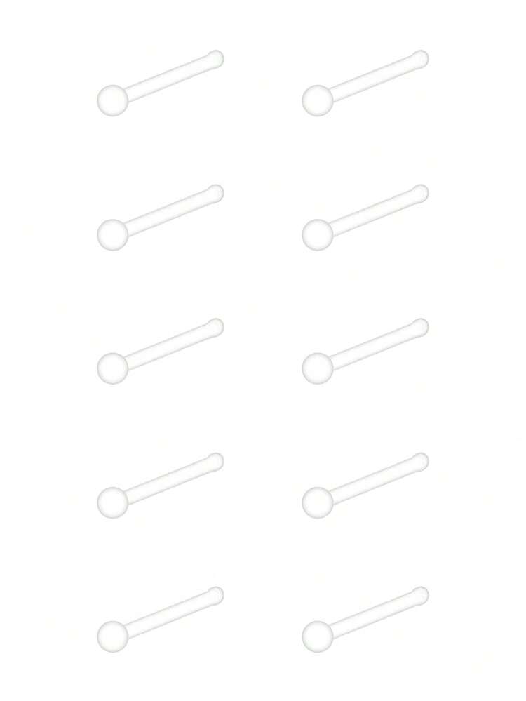 CIZME 10pcs/Set Fashion UV Clear Bone L-Shaped Nose Studs, 20g 7mm Nose Rings Nose Studs Body Jewelry L-Shaped Nose Studs Unisex Daily Decoration - Clear - View 12