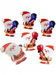 50/100 pezzi Carta per lecca-lecca con Babbo Natale e pupazzo di neve che salutano, decorazione per caramelle e regali di Natale, decorazioni fai-da-te, decorazioni per feste di Natale, forniture per feste di Natale, decorazioni natalizie, pigiami natalizi, regali di Natale, decorazioni natalizie