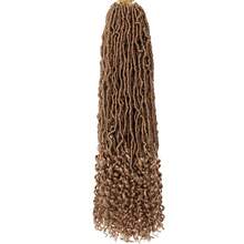 Tóc giả bện móc kiểu Goddess New Faux Locs dài 24 inch, bó 1/7, tóc giả bện móc dài mềm mại có sẵn các vòng móc với đuôi xoăn, tóc giả bện Nu Locs tổng hợp màu đen tự nhiên, dành cho phụ nữ. - Nhiều màu - Xem 10