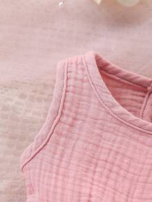 2pcs/Set Soft & Breathable Casual Elegant Sweet Cute Newborn Baby Girl Cotton Layered Ruffle Hem Romper Dress Outfit, Suitable For Daily Wear, Vacation, Party, Outdoor Activities And Photography - Multicolor - View 6