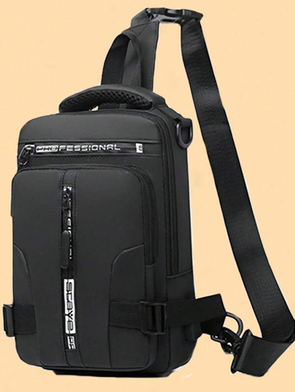 Multi-Functional Chest Bag, Men's Cross-Body Bag, Single Shoulder Bag, Small Backpack, Double Shoulder Bag, Front Pocket Bag, Student Bag