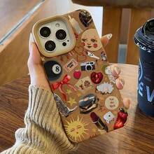Funda para phone 16 Pro, 12, X, 15 Plus, XS, 13, 14 y 11 con diseño estampado. Lente alta, fabricada en piel sintética suave. - Colores mixtos 1 - Ver 6
