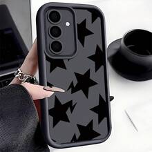 适用于 Galaxy S25 Ultra/S25 Plus/S25/S24 Ultra/S24 Plus/S24/S23 Ultra/S23 FE/A55/A54/A53/A52/A52S/A51/A50/A50S/A35/A34/A33/A32/A24/A23/A22/A21S/A20/A20S/A15/A14/A13/A12/A10S/A05S/A05/A03S/A03 的黑色星形手机壳。适用于 Galaxy S24 Ultra/S24 Plus/S24/S23 Ultra/S23 的星形手机壳FE/A55/A54/A53/A52/A52S/A51/A50/A50S/A35/A34/A33/A32/A24/A23/A22/A21S/A20/A20S/A15/A14/A13/A12/A10S/A05S/A05/A03S/A03。防水防震防摔防刮