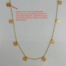 VKHK 1 件个性化亮片吊坠长链项链女士时尚珠宝礼物 - 金黃色 - 查看 7