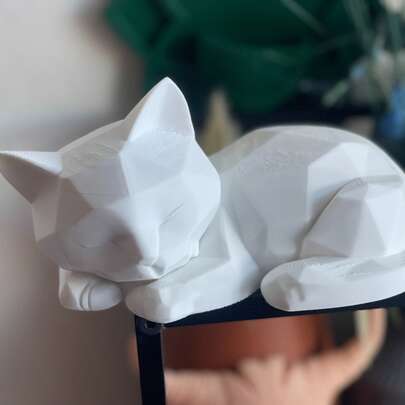 Escultura Gato Decorativo Para Sala Escritório Estante Mesa