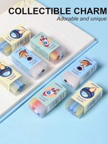 3入組可愛創意水果造型橡皮，新奇文具校園用品，適合作為學生的完美禮物