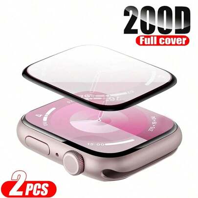 2 Packs HD Edge-To-Edge Soft Film Screen Protector For Apple Watch Ultra 3/Ultra 2 (49mm) / Series 11/10/9/8/7/SE/6/5/4/3 (45mm, 44mm, 42mm, 41mm, 40mm, 38mm) - Anti-Scratch / Anti-Smudge / Anti-Scrape