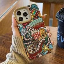 Teléfono con diseño de grafiti estilo cine. Lente alta. Compatible con phone X, 14 Pro, 15, 13, 16 Plus, XS, 12 y 11. Piel sintética suave. - Colores mixtos 1 - Ver 6