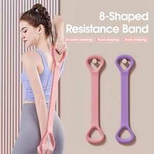 1 stuk 8-armige weerstandsband, weerstandsband voor dames, fitnessapparaat, latex schouder- en nekrekband, elastisch touw, rug, meerdere kleuren, sportschool