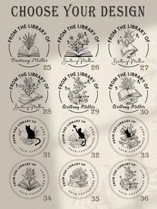 BOOK STAMP PERSONALIZED | Custom Library Stamp | Self-Inking Stamp | From The Library Of Stamp | Book Lover Gift | Christmas Gift Back To School,Back To School,School Supplies,Customized Stamps,Easy Comfort,Office Decor - Khaki - View 5
