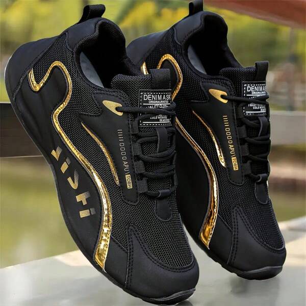 Men's Breathable Mesh Casual Sport Shoes, Soft Sole & Wear-Resistant Running Sneakers