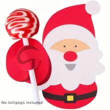 100pcs Festive Christmas Lollipop Cards - Santa, Penguin & Snowman Designs With Red & White Checkered Bows, Perfect For Holiday Gifts, Party Favors, And Classroom Exchanges, Christmas Decorations(10/50/100pcs)