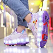 Women's LED Multi-Flashing Inline Skates, Removable Wheels, Comfortable & Fashionable Star Print Athletic Casual Shoes