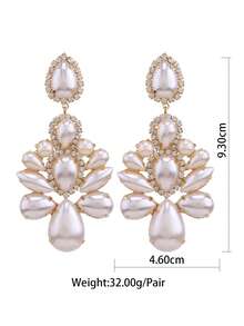 Hoa tai kẹp không xỏ khuyên, kẹp xích hợp kim đồng đính đá pha lê hàn thủ công nhiều hình dạng hình học nhiều màu sắc, thích hợp đeo hàng ngày - E1414Clip - Xem 3