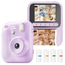Christmas Limited Edition,Kids Camera Instant Print, Selfie Digital Camera For Kids With 4 Print Paper , 16X Digital Zoom Cameras For Vlogging 2.4''IPS Screen Rechargeable Camera Photography Professional,1080P HD Kids Digital Camera With 4 Print Paper Nstant Print Toy IChristmas Birthday Gifts For Toddler And Teenagers Age 3-16 Purple