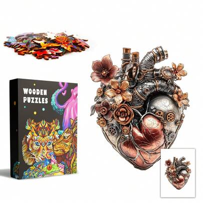 Trái tim cơ khí - Đồ chơi xếp hình bằng gỗ, Đồ chơi xếp hình bằng gỗ hình động vật bất đối xứng, Quà tặng trò chơi tiệc độc đáo, Đồ chơi xếp hình nghệ thuật trang trí, Đồ chơi xếp hình ma thuật để bàn, Đồ chơi xếp hình giáo dục độc đáo cho trẻ em, Quà tặng ngày lễ, Thích hợp cho trẻ em, Quà tặng Giáng sinh, Quà tặng trở lại trường, Quà tặng sinh nhật
