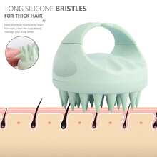 فرشاة تدليك فروة الرأس من سندي، فرشاة تقشير فروة الرأس بشعيرات سيليكون ناعمة، مقشر فروة الرأس لإزالة القشرة، فرشاة تدليك فروة الرأس لنمو الشعر، فرشاة شعر رطبة وجافة لعناية فروة الرأس، باللون الأخضر