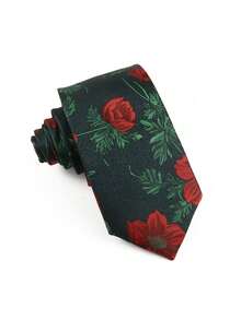 ZLQ&GOU 1 pieza Corbata de poliéster jacquard con estampado floral de moda para hombres, azul y púrpura de 2.75 pulgadas de ancho, elegante y adecuada para fiesta, boda y ocasiones festivas - Multicolor - Ver 8