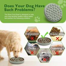 Slow Feeder Dog Bowls Silicone Maze Food Suction Bowl Feeders Pet Puzzle Lick Mat To Slow Down Eating For Small Breed Size Dogs,12065439 - 中紫紅色 - 查看 5