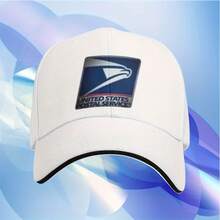 Official Postal Service Authorized Baseball Cap -  Logo, Unisex Lightweight Sun Hat, Black Postman Hat, Machine Washable Daily And Holiday Gift, Retro Design, Comfortable Fit, Outdoor Headwear, Essential For Sports Enthusiasts - 白色 - 查看 2