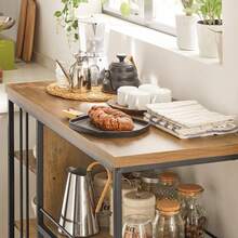SVW18-F, Serving Trolley Kitchen Trolley Cart Mobile Kitchen Shelf Kitchen Storage Trolley With 5 Shelves - Brown - View 7