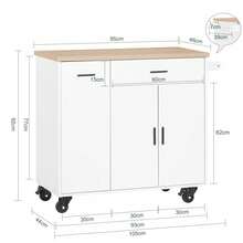 SoBuy Kitchen Cart FKW126-WN - White - View 2