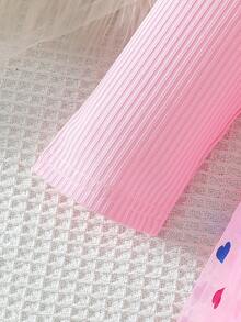 Kleine Mädchen Bunter Polka Punkt Mesh Trompetenärmel Rundhals Prinzessin Kleid, geeignet für Party, Outdoor, Alltag, Urlaub, Geschenk