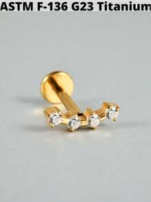 1PC G23 Titanium Marquise Zirconia Labret Lip Studs Internal Thread CZ Snake/Butterfly/Flower Ear Cartilage Tragus Helix Earring Lobe Piercing Jewelry - As Shown - View 25