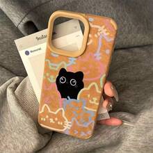 Funda con diseño de líneas negras para phone. Compatible con phone 15 Pro, 13, 14 Plus, XS, 16, 11 y 12. Funda de piel sintética suave y resistente. - Colores mixtos 1 - Ver 3