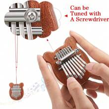 Piano de pulgar Kalimba de madera sólida de 8 teclas, mini piano de pulgar Kalimba, regalo colgante, piano de dedo portátil