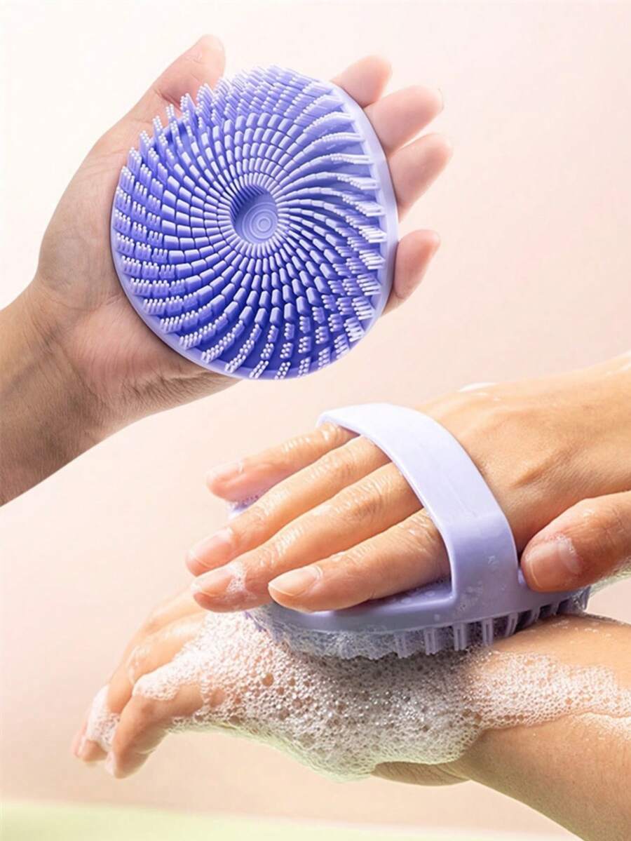 1pc Silicone Swirl Design Shower Brush - Deep Exfoliation And Cleansing - For Daily Use - Multicolor - View 1