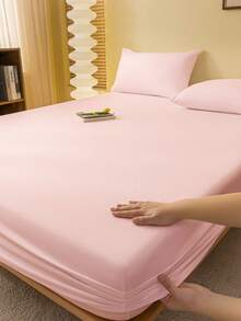 1 pieza Sábana ajustable, Ropa de cama, Protector de colchón, Textil para el hogar acogedor, Cubrecama, Amigable con la piel, Sábanas, Protector de colchón transpirable y antipelusas, Suave y amigable con la piel, Para cama individual, cama twin, cama full, cama queen y cama king, Para todas las estaciones, Ropa de cama decorativa elegante y encantadora para dormitorio o residencia, Lavable a máquina, Blanco, Rosa, Negro, Azul marino, Beige, Gris, Azul, Verde, Decoración de otoño, Decoración de habitación, Vuelta al colegio, Útiles escolares