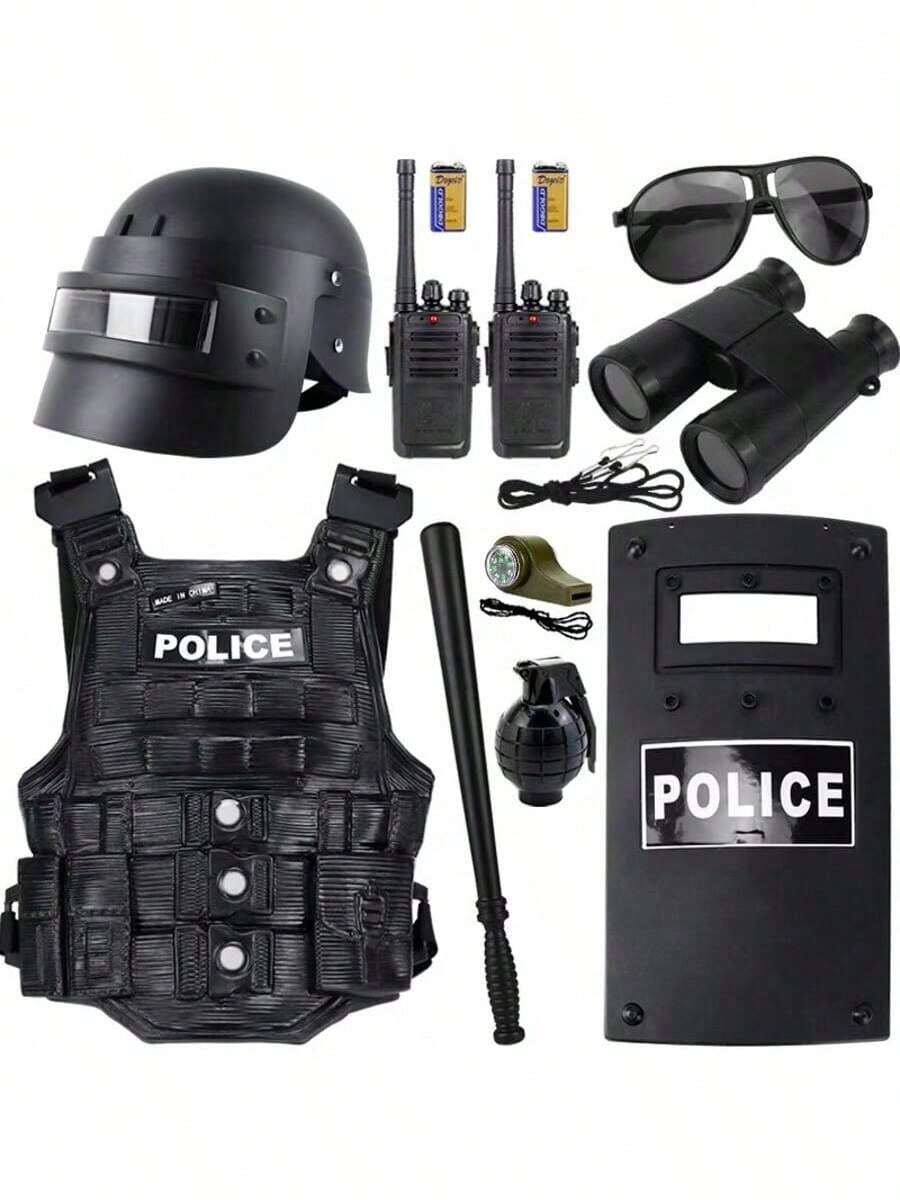 2025 New Costume Set - SWAT Costume Set - Children's Role Play Toys - Grenade - Handcuffs - Baton - COS Props - Parent-Child Interactive Toys - Birthday Gift - Easter Gift - Holiday Gift - Perfect Gift - Gift - Toy
