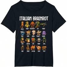Italian Brain Rot Italian Brainrot Funny Memes T-Shirt - Black - View 6