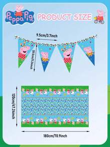 Hasbro 156件套官方授权餐具及气球套装，包括盘子、杯子、餐巾纸、气球、礼品袋、派对帽、横幅、桌布、彩纸屑、贴纸、粉色主题生日装饰品 - 藍色 - 查看 4