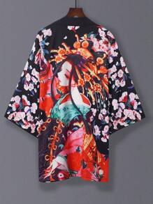 宽松休闲日式街头风和服，轻薄防晒浴衣，披肩，传统韩版，适合节日、动漫角色扮演、学院风等场合。