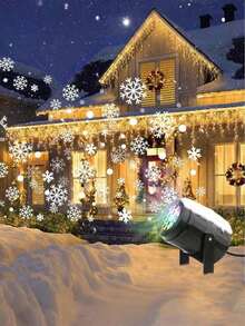 1pc Rotating Snowflake Stage Light, USB Powered Snowflake Projector - Perfect For Indoor Holiday Decoration, Christmas And Thanksgiving Party, Rotating Snowflake Pattern Stage Light, Christmas, Christmas Decoration, Room Decoration, Bedroom Decoration, Suitable For Party, Gathering, Holiday