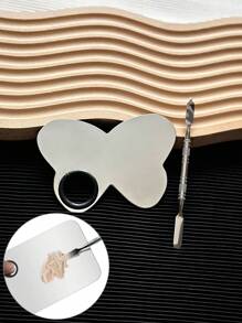 2 piezas Paleta de esmalte de uñas de acero inoxidable, paleta de mezcla de maquillaje, paleta de mezcla de maquillaje fácil de limpiar, herramienta de mezcla de color de pintura cosmética