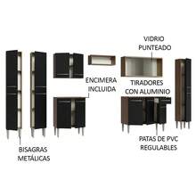 Cocina Integral Completa Modular Madesa Emilly 325cm Color Marrón/negro 03 - Marrón y negro - Ver 4