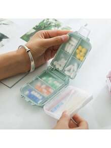 8格药片收纳盒旅行药盒带密封圈药片小盒小麦秸秆药品收纳盒旅行必需品假期返校用品药品收纳盒学校应急包应急包