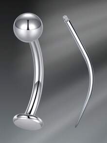 CIZME 2 Pcs/Set Funky Titanium Floating Belly Button Rings Floating Belly Rings Flat Back Belly Rings Flat Back Belly Button Rings Floating Navel Piercing Jewelry Flat Back Internally Threaded Purple Silver Belly Rings With Piercing Taper Piercing Pin Curved Body Piercing Kit,Belly Button Navel Ring Navel Piercing Jewelry Belly Button Rings,14g 8mm 10mm 12mm 14mm Navel Button Ring Studs For Women Men For Daily Decoration - Belly Button Rings - View 10